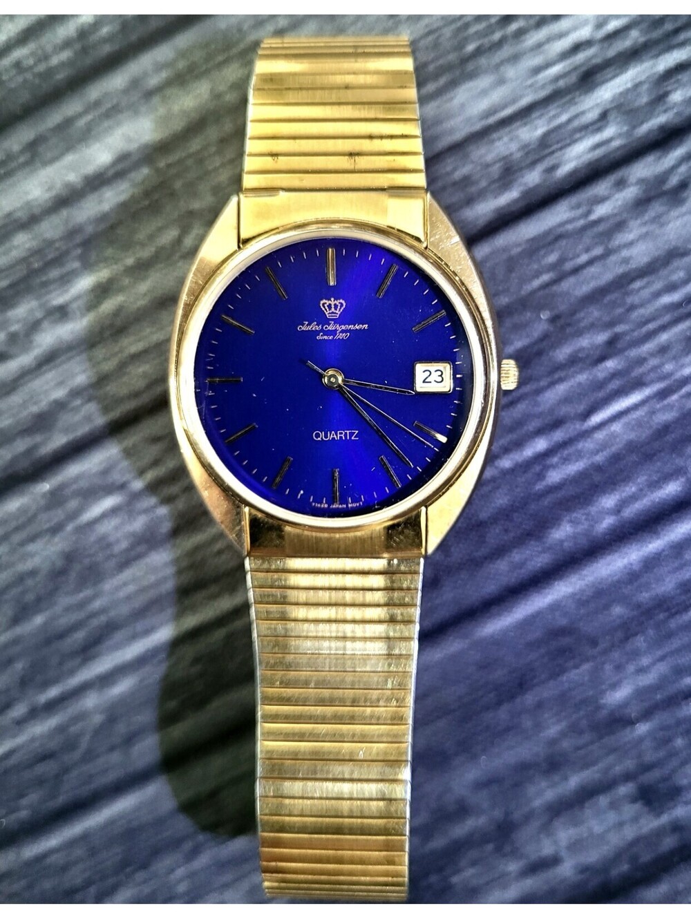 Rare Vintage Electric Blue Dial Jules Jurgensen Men's Watch